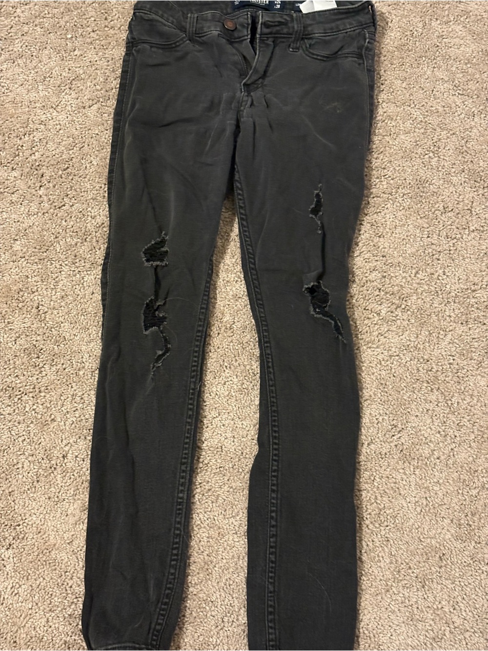 Hollister Black Distressed Skinny Jeans